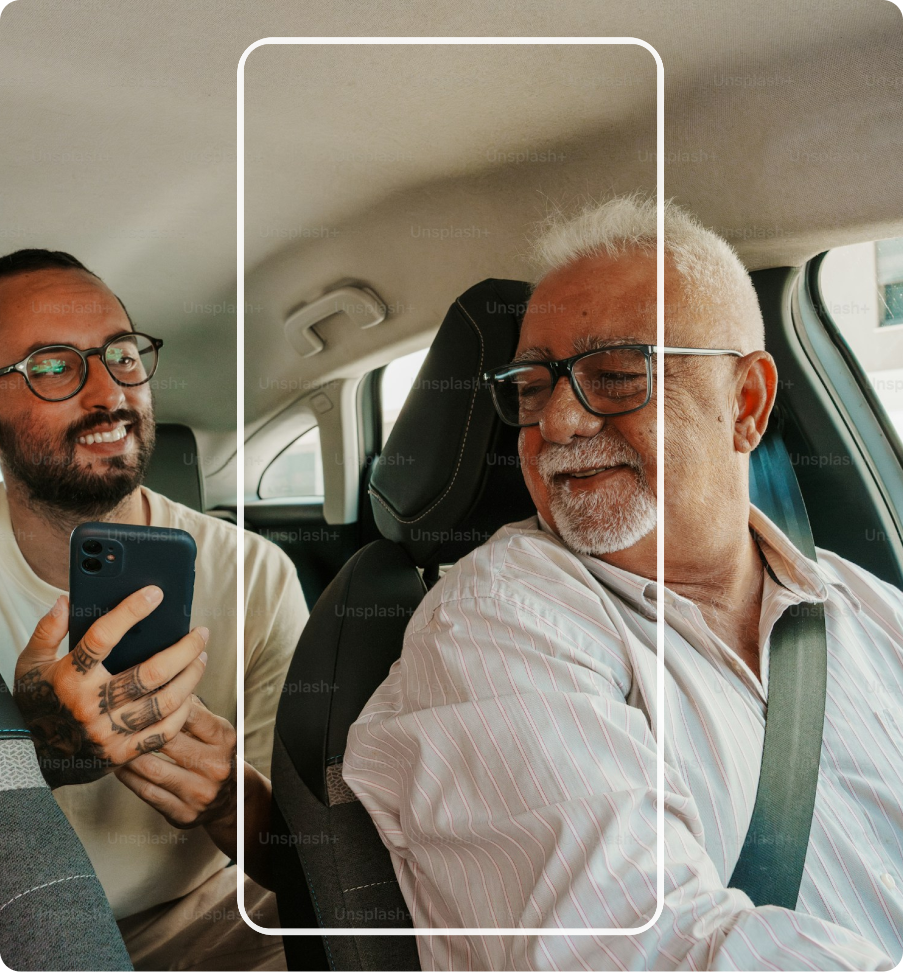 Before and after Juno Android app screens