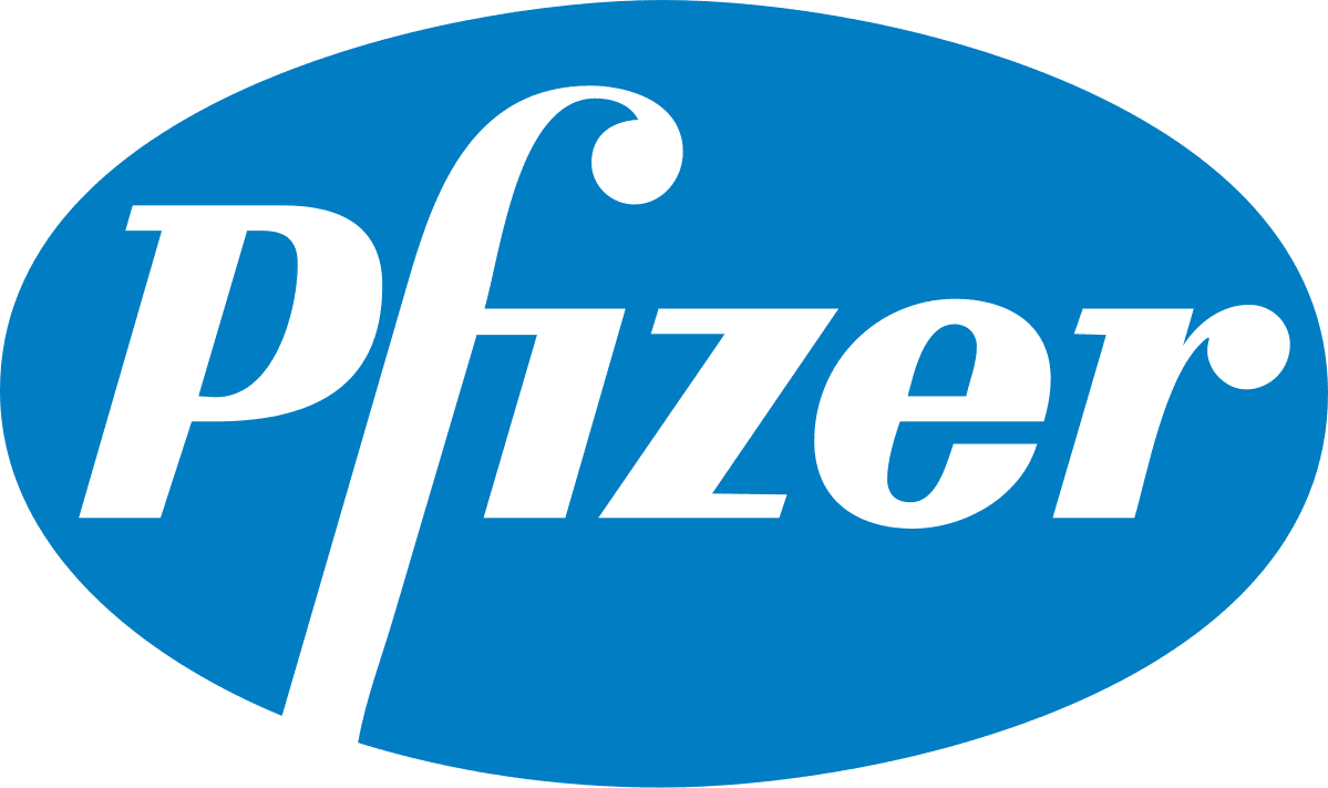 Pfizer logo displayed on a website