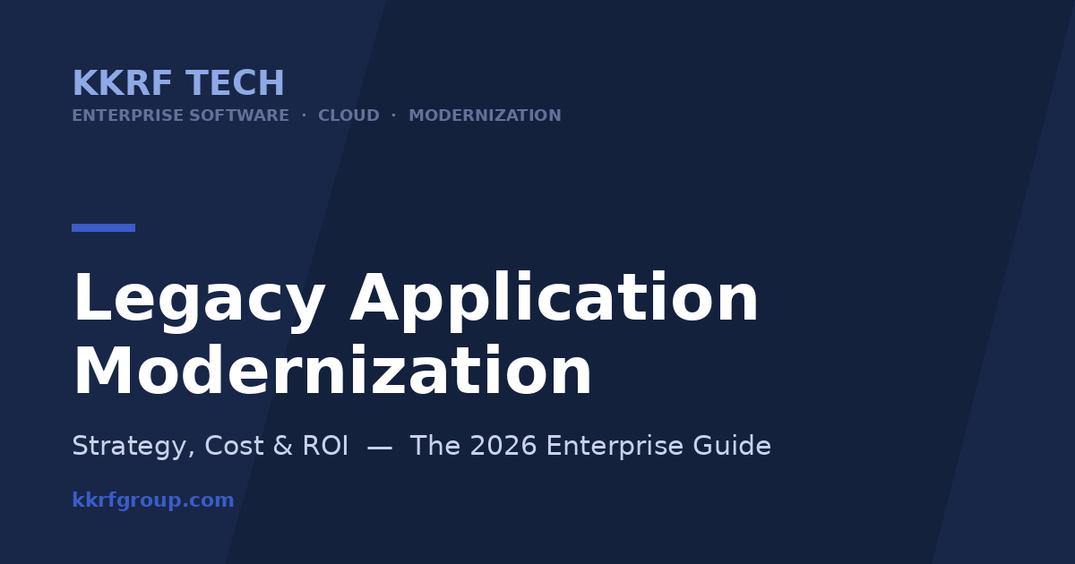 Legacy application modernization strategy, cost and ROI guide by KKRF Tech