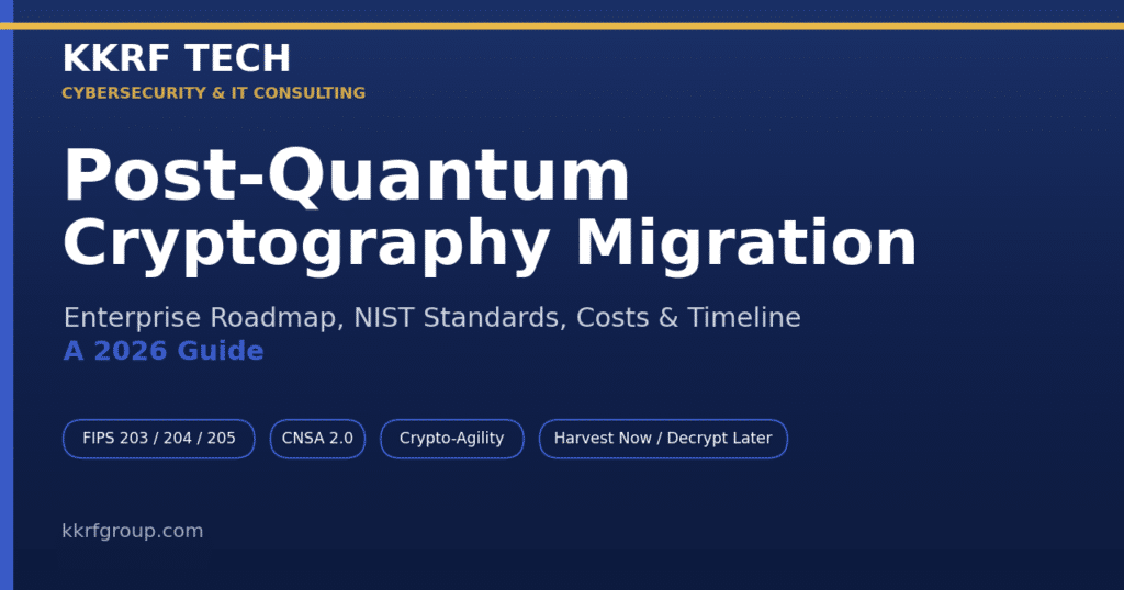 Post-quantum cryptography migration guide title card by KKRF Tech